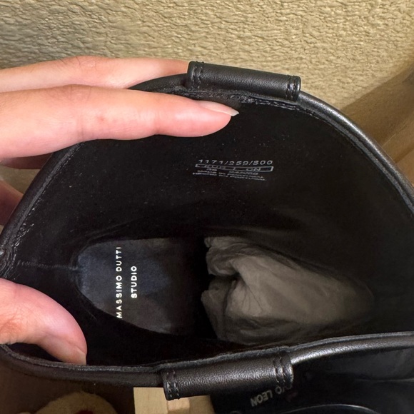 Massimo Dutti Black Leather Heeled Boots - Picture 6 of 6